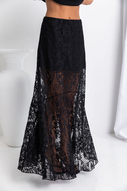 Zahra Lace Skirt - Black