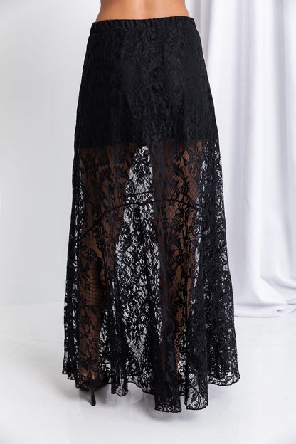 Zahra Lace Skirt - Black