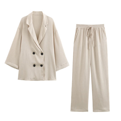 Women Blazer Coat and Pants Set