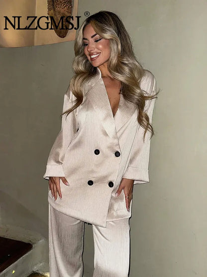 Women Blazer Coat and Pants Set